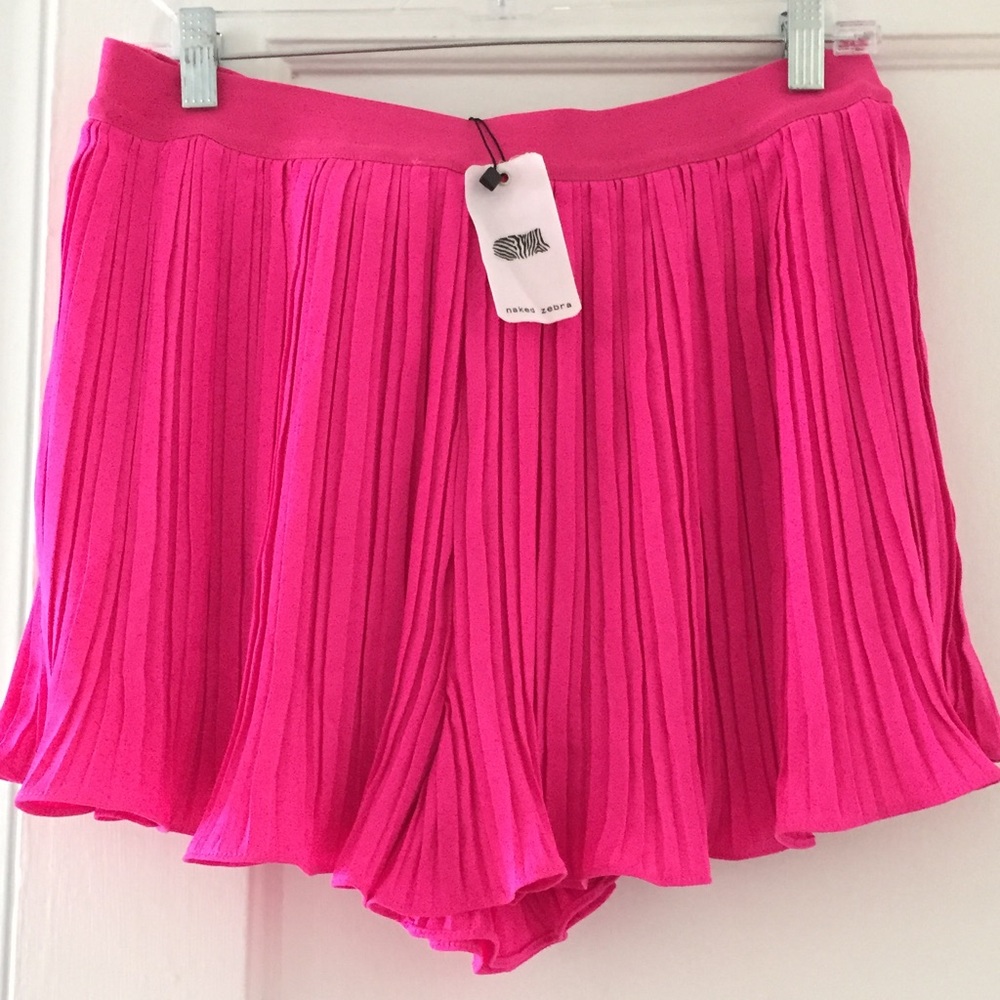 Naked Zebra Plisse Fuchsia Shorts Dopamine Summer Festival Barbiecore